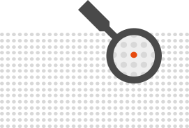 Magnifying glass focused on a red dot icon