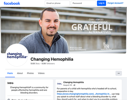 Changing Hemophilia® Facebook page