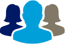 Silhouette of three people icon