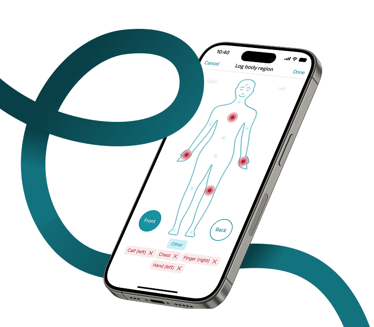 Cellphone displaying person and dots